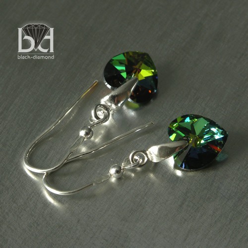 kryształ Swarovski - hearts Black Diamond