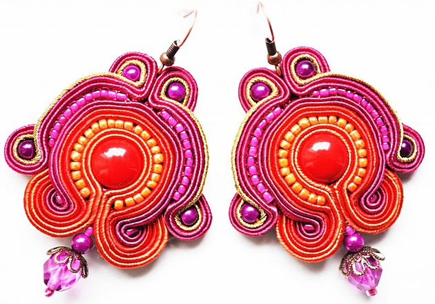 kolczyki soutache Sutaszowe kolczyki INDIA