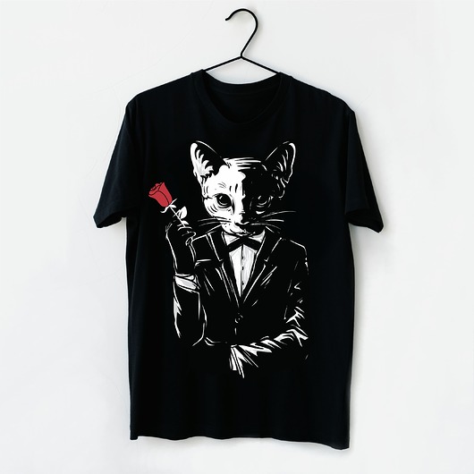 t-shirty męskie Koszulka czarna  męska Kocia mafia
