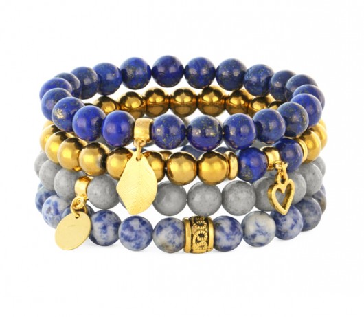 Blue, grey & gold set. Lavoga