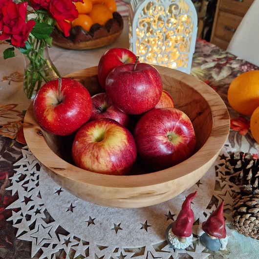 miski i misy Miska na owoce z drewna jabłoniowego