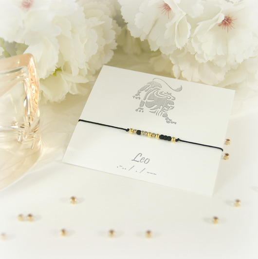 bransoletki na sznurku "Leo" Zodiak Morse Code Bracelet "Lew"
