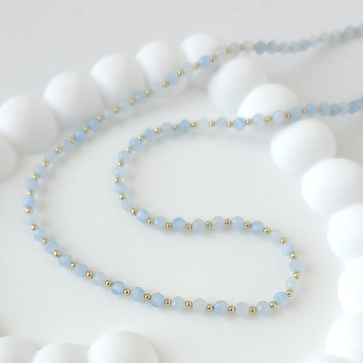 korale Naszyjnik z kamieni naturalnych: akwamaryn