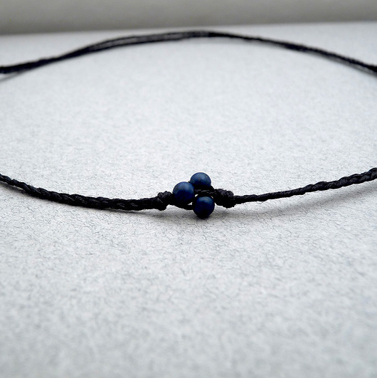 chokery Lapis lazuli simple