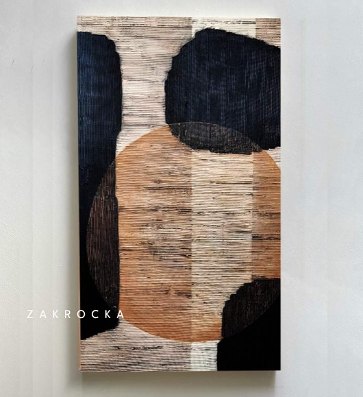 obrazy Efektowny duży obraz strukturalny abstrakcyjny płaskorzeźba 80x160cm