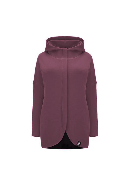 bluza z kapturem damska Peleryna No.2 na suwak Rose Brown