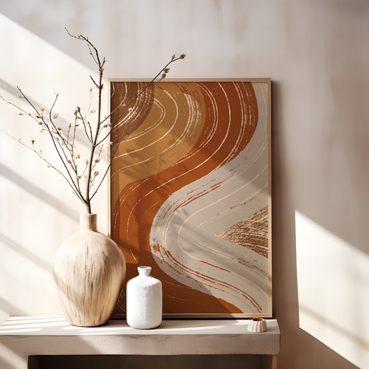 plakaty Plakat boho Abstrakcja Fale Minimalistyczny Plakat nowoczesny do salonu
