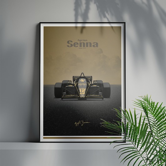 plakaty Plakat Motoryzacja -  Lotus 97T - Ayrton Senna