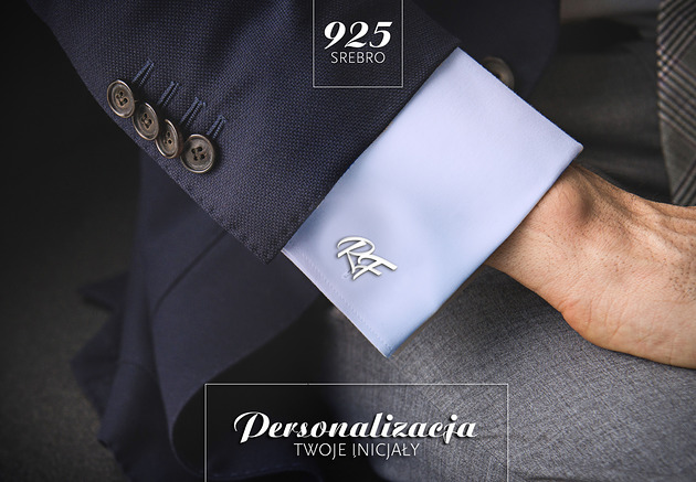 spinki do mankietów ŚLUBNE SPINKI - dla pana młodego - srebro 925