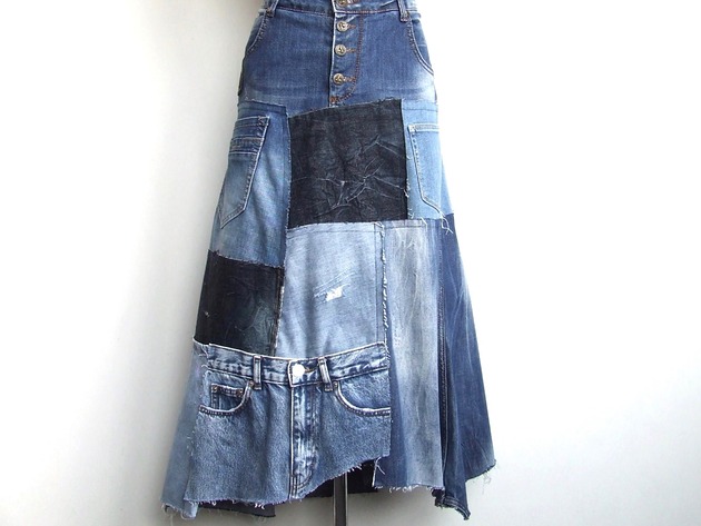 spódnice maxi Długa jeansowa spódnica r.44