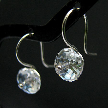 Srebrne kolczyki kryształ Swarovski - Moonlight Rondelles Marisella