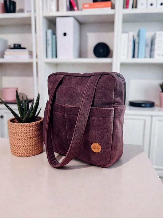 torby na ramię Torebka box kwadratowy Śliwka