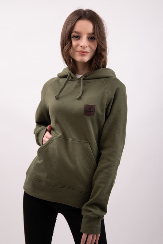 bluza z kapturem damska Bluza military bawełna organiczna GOTS