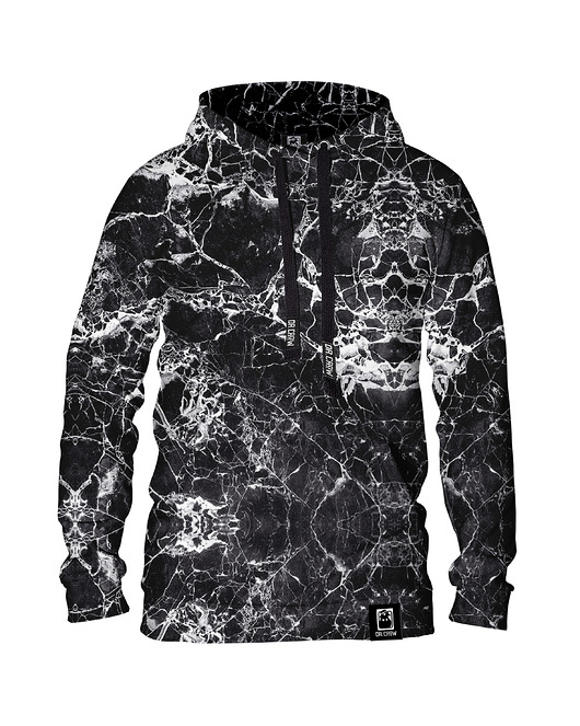 bluza z kapturem damska Damska Bluza z kapturem DR.CROW Marble Black