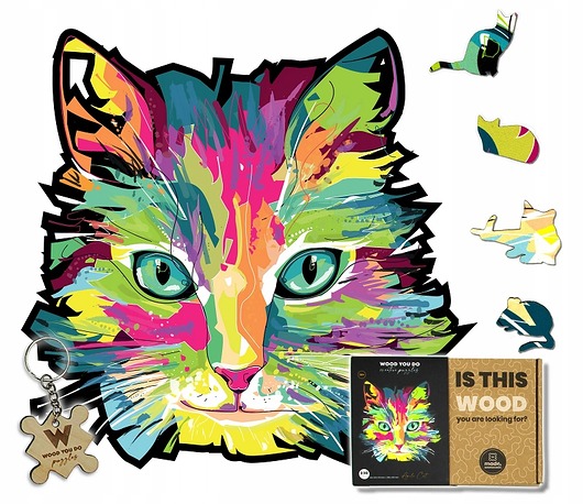 puzzle dla dzieci DREWNIANE PUZZLE OBRAZ UKŁADANKA KOT 230 ELEMENTÓW