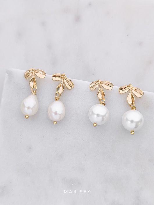 Biżuteria ślubna Kolczyki ślubne z perłami Lamia