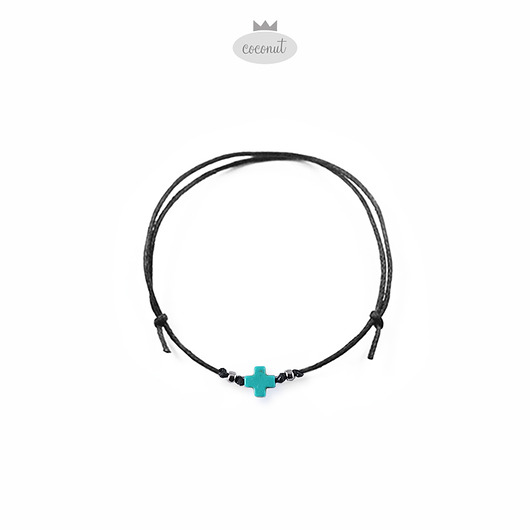 bransoletki na sznurku Bransoletka BOHO CROSS - howlit krzyż