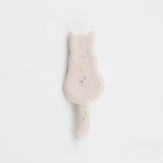 Ceramiczna broszka kot jasny różowy m2k studio