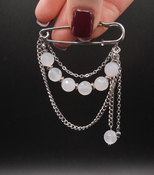 broszki Broszka Mleczny Agat