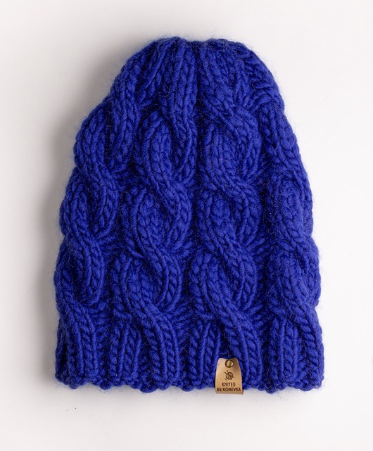 czapki damskie Czapka Bredka Premium wełna merino Kobalt