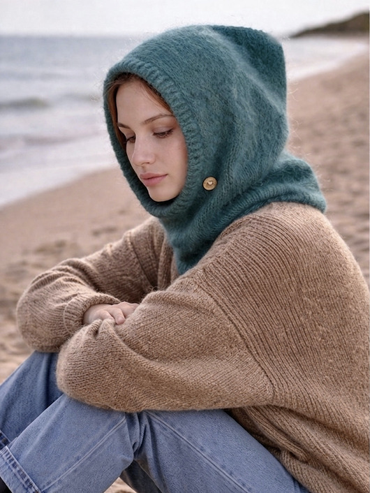 czapki damskie Delikatna balaclava kaptur czapka alpaka merino ręczna robota kolory
