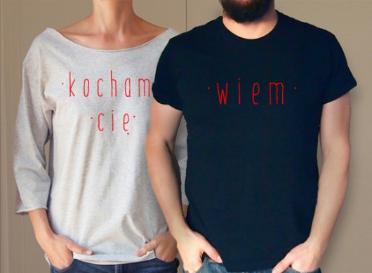 Kocham cię Wiem koszulki dla pary ONE MUG A DAY