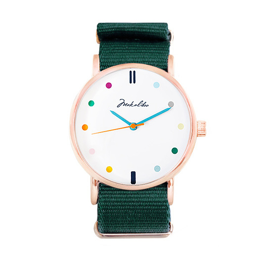 zegarki damskie Zegarek Multicolour Gold - zielony