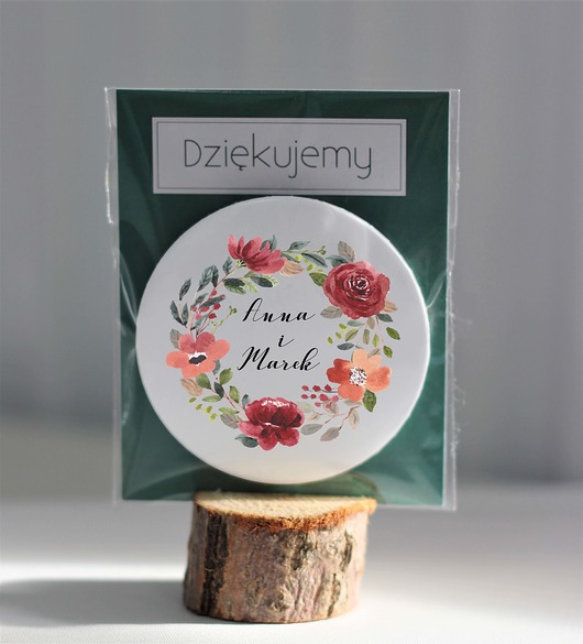 dodatki ślubne Magnes ślubny podziękowania wianek- 100szt
