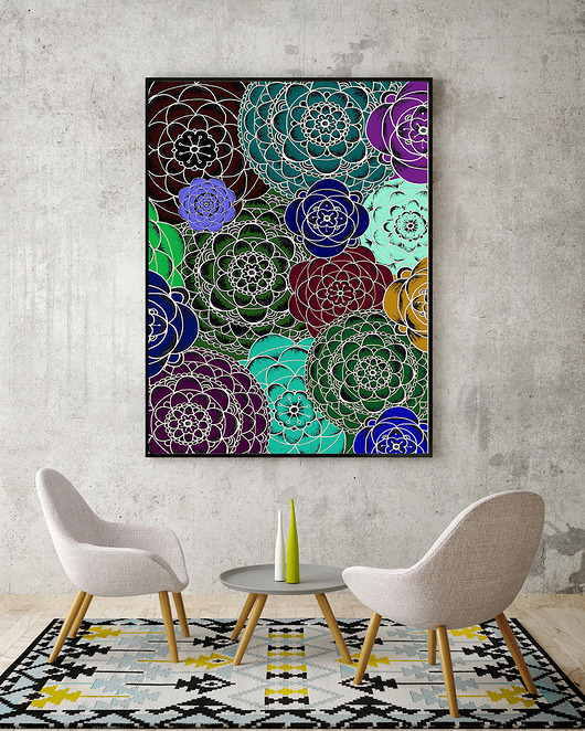 Kwiaty 50x70cm Malgorzata Domanska