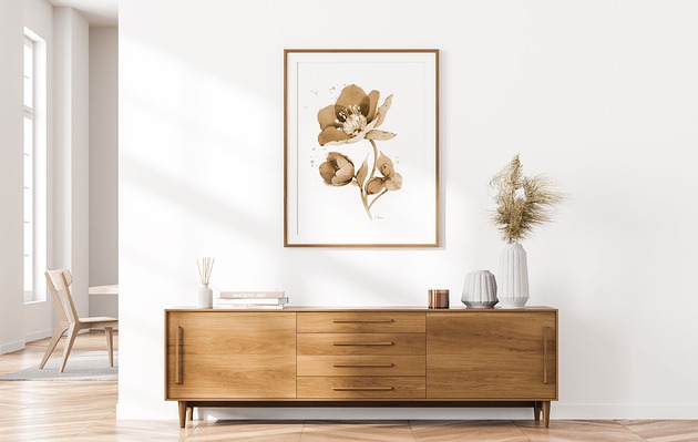 grafiki i ilustracje Ciemiernik sepia, grafika, akwarela