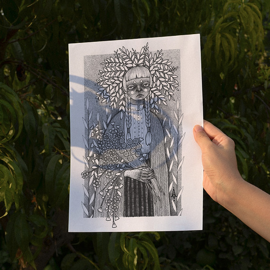 grafiki i ilustracje Majowa Panna print A5/A4