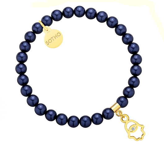 Bransoletka z granatowych pereł SWAROVSKI SOTHO