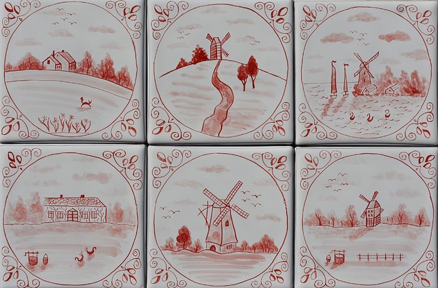 kafle i panele Zestaw kafle holenderskie ręcznie malowane kafle płytki delft