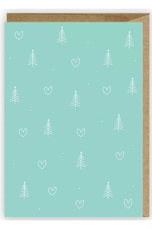 kartki świąteczne Kartka na Boże Narodzenie Minimalistyczna - miętowa