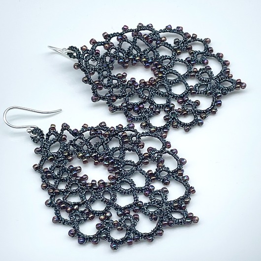 kolczyki - inne Kolczyki koronka frywolitka 093