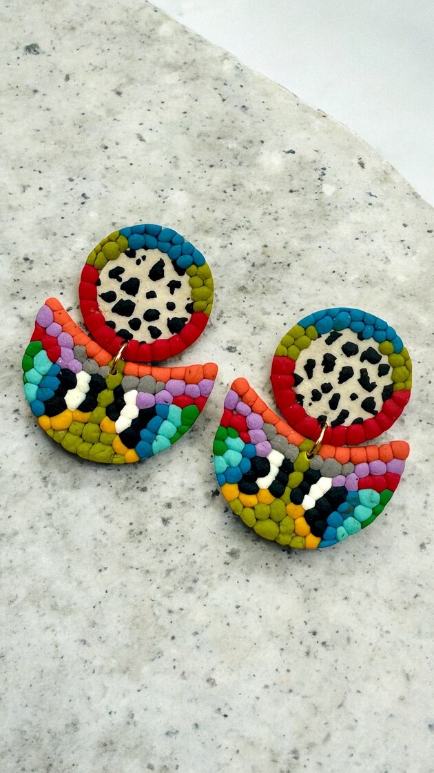 kolczyki z masy plastycznej Kolczyki Sioux