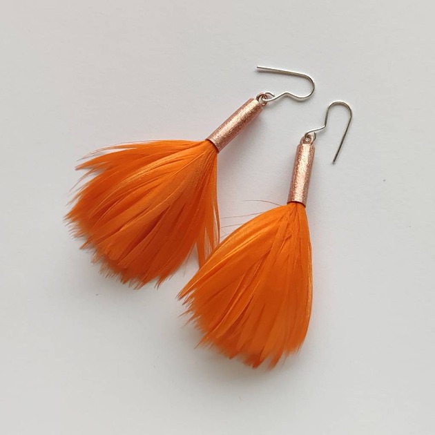 kolczyki z piórami PIÓRKO kolczyki