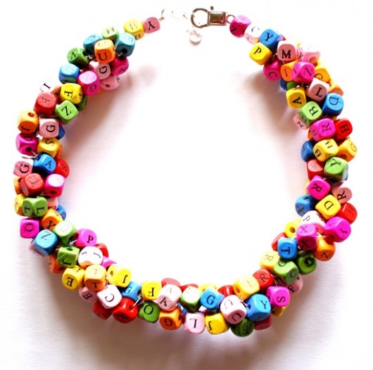 Plecione literki Republika jewelry