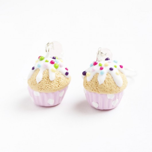 Mufinki polka dots kolczyki  Lemon Lovely