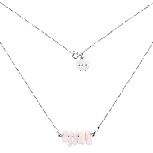 korale Srebrny naszyjnik z koralem naturalnym