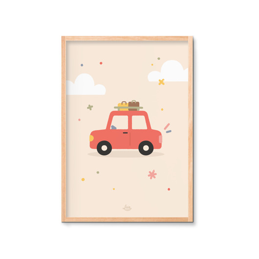 plakaty Czerwone Auto plakat Montessori