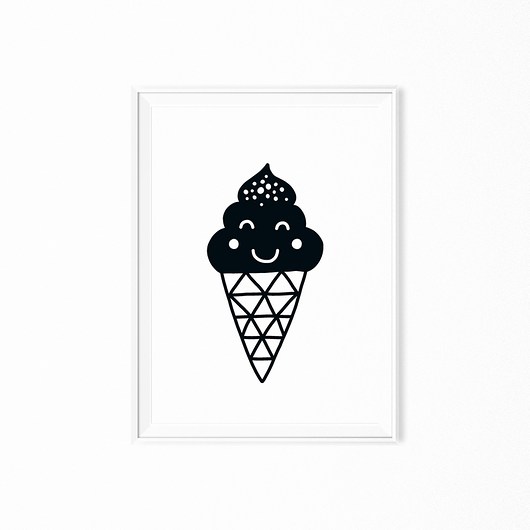 Plakat skandynawski dla dzieci Lody myscandi