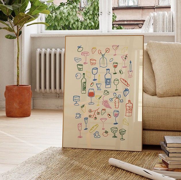 plakaty Plakat Wino i Przyjaciele