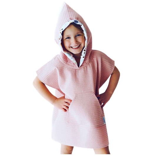 przewijaki i ręczniki dla dzieci Ponczo Kąpielowe Bawełniane z Kapturem Muślinowym PINK od BabyU