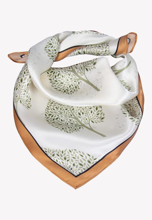 apaszki Mała apaszka damska jedwabna beżowa 53x53 cm