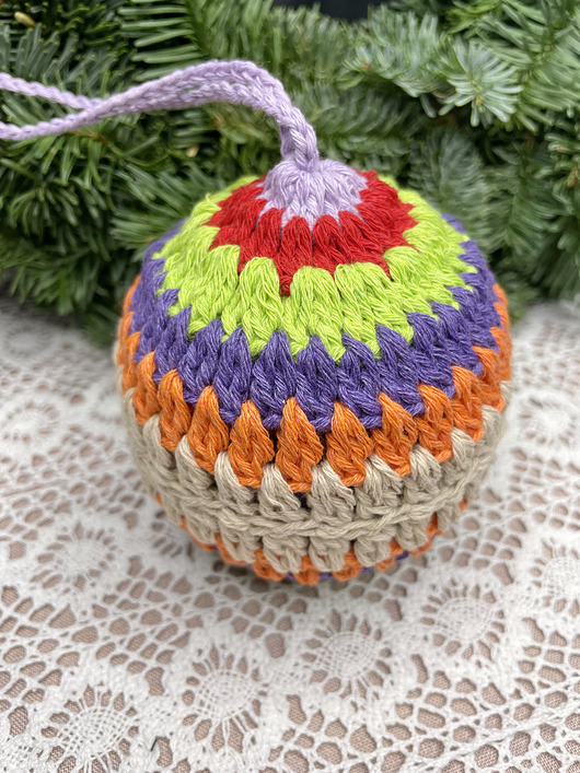 bombki Szydełkowa kolorowa bombka