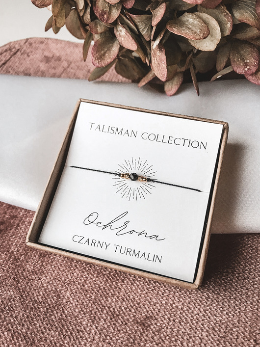 bransoletki z kamieni naturalnych Bransoletka Talizman Ochrona czarny turmalin