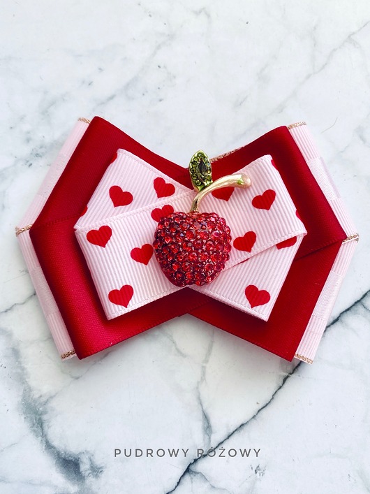 broszki Brosza z kolekcji z wisienkami z ozdobą  z kryształków Wiśnia