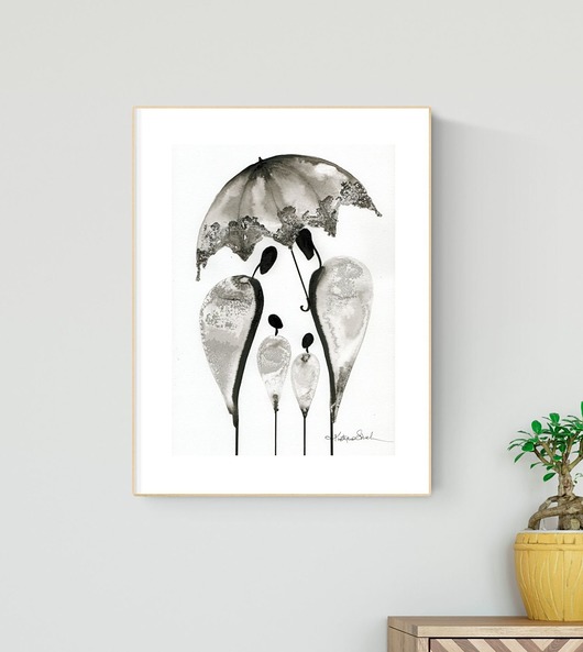 grafika A4 wykonana ręcznie, abstrakcja, Krystyna Siwek Art