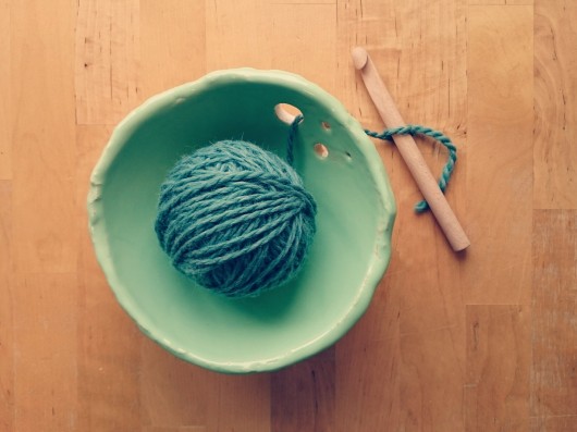 Miska na motek  100% gliny #zielony YARN BOWL